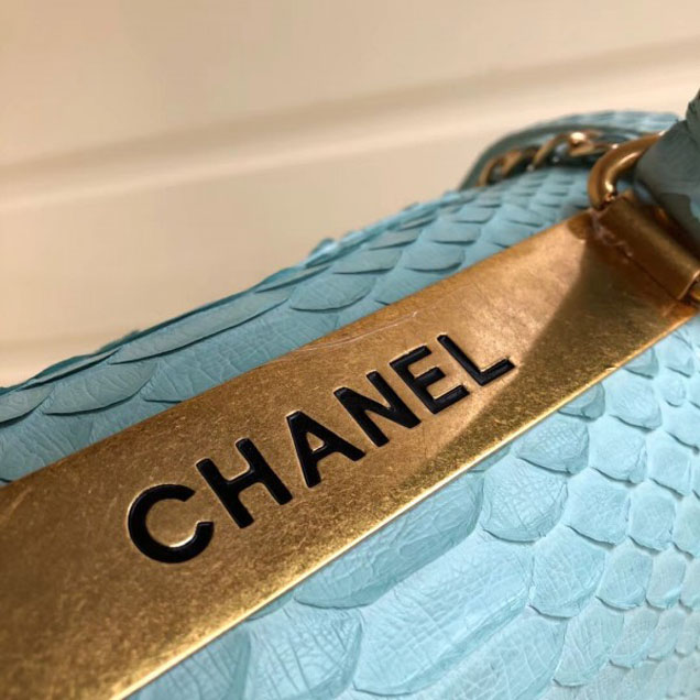 Chanel Python Trendy CC Small Flap Top Handle Bag A92236/A92723 Light Green 2018