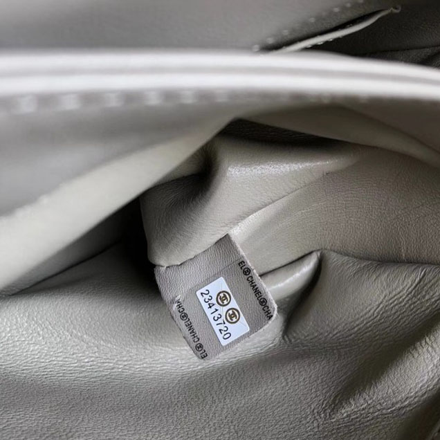 Chanel Chevron Trendy CC Small Flap Top Handle Bag A92236 Light Gray 2018