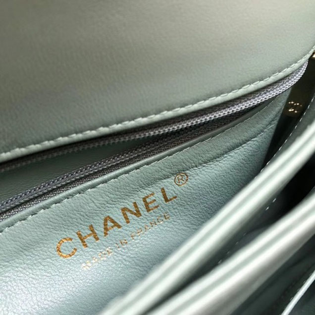 Chanel Chevron Trendy CC Small Flap Top Handle Bag A92236 Light Green 2018