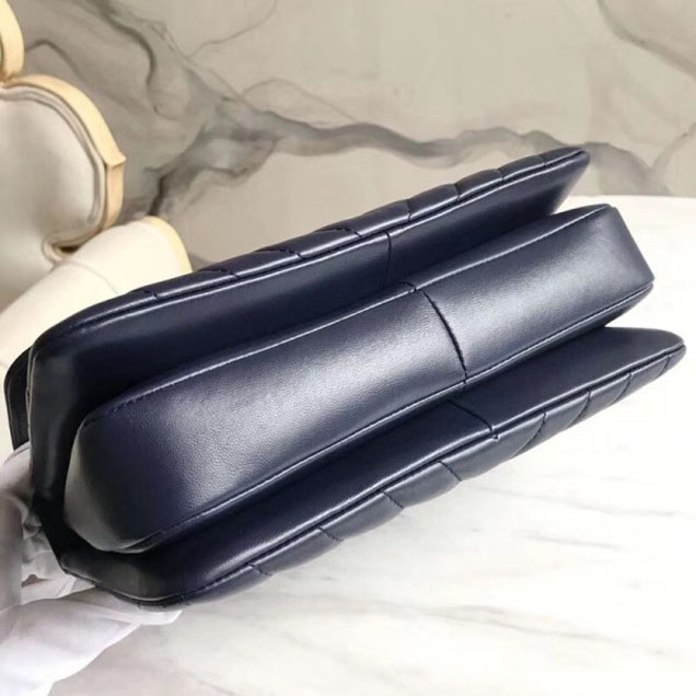 Chanel Chevron Trendy CC Small Flap Top Handle Bag A92236 Navy Blue 2018