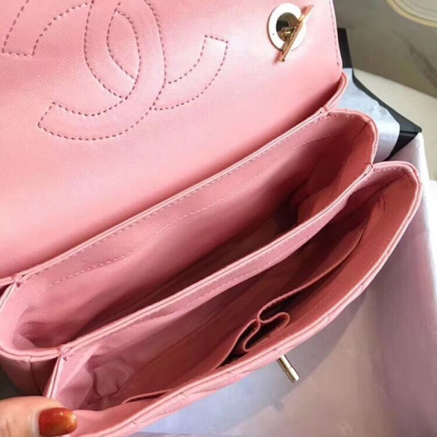 Chanel Chevron Trendy CC Small Flap Top Handle Bag A92236 Pink 2018
