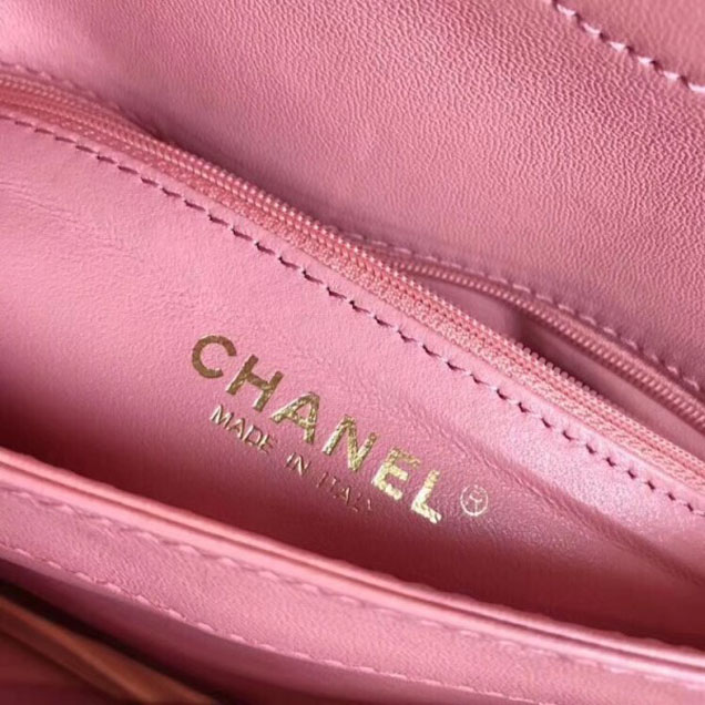 Chanel Chevron Trendy CC Small Flap Top Handle Bag A92236 Pink 2018