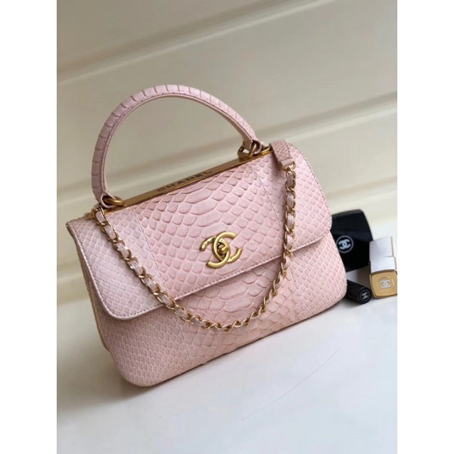 Chanel Python Trendy CC Small Flap Top Handle Bag A92236/A92723 Light Pink 2018