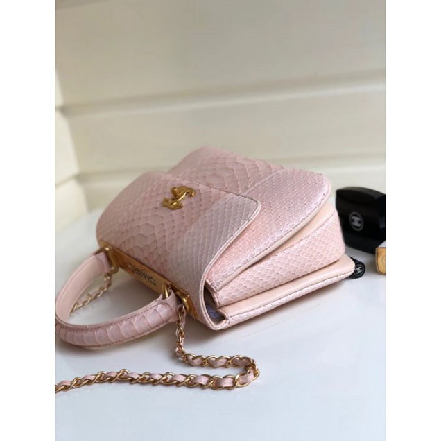 Chanel Python Trendy CC Small Flap Top Handle Bag A92236/A92723 Light Pink 2018