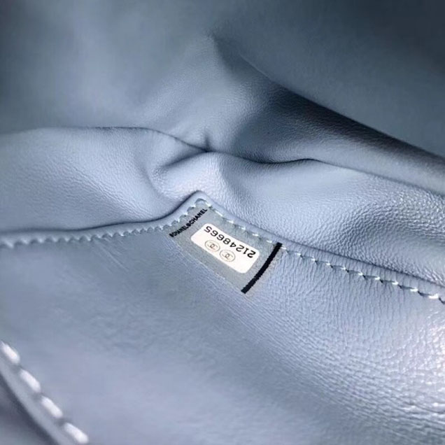 Chanel Chevron Trendy CC Small Flap Top Handle Bag A92236 Light Blue 2018
