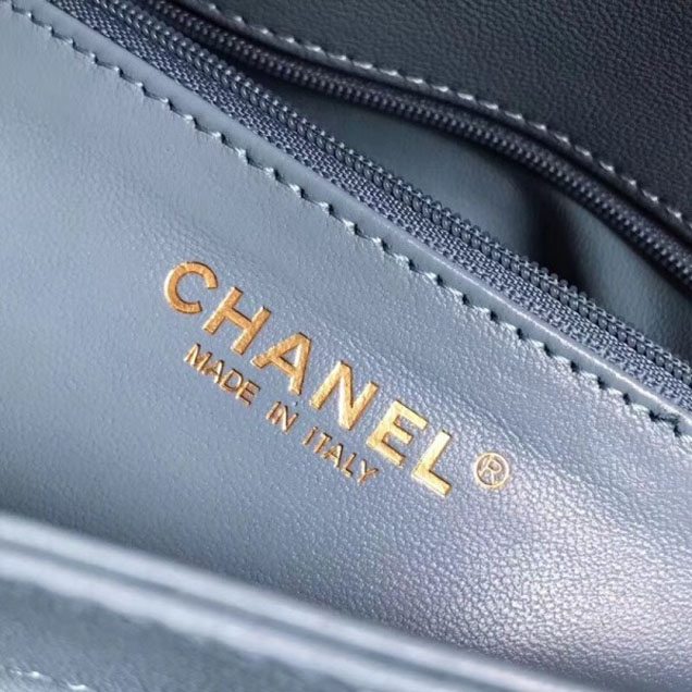 Chanel Chevron Trendy CC Small Flap Top Handle Bag A92236 Light Blue 2018