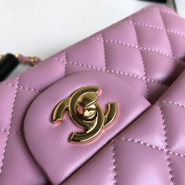 Chanel Classic Flap Medium Bag A1112 Pink in Sheepskin Leather with Gold Hardware