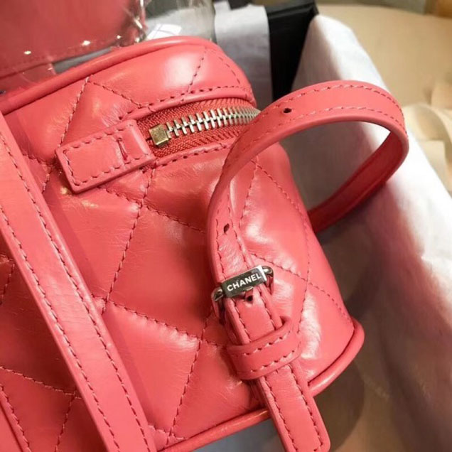 Chanel Crumpled Calfskin/PVC Aquarium Backpack Bag A57826 Dark Pink 2018
