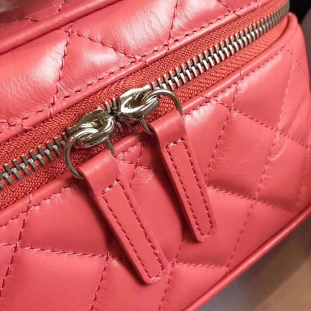 Chanel Crumpled Calfskin/PVC Aquarium Backpack Bag A57826 Dark Pink 2018