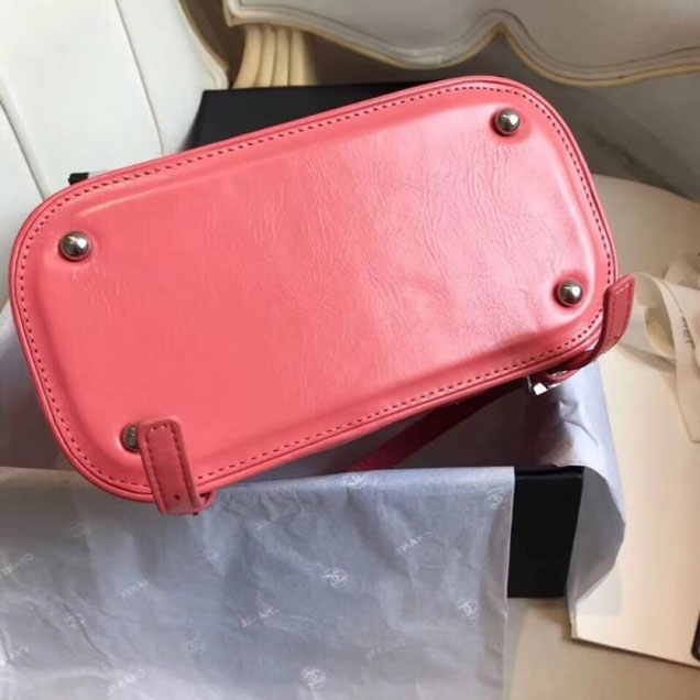 Chanel Crumpled Calfskin/PVC Aquarium Backpack Bag A57826 Dark Pink 2018