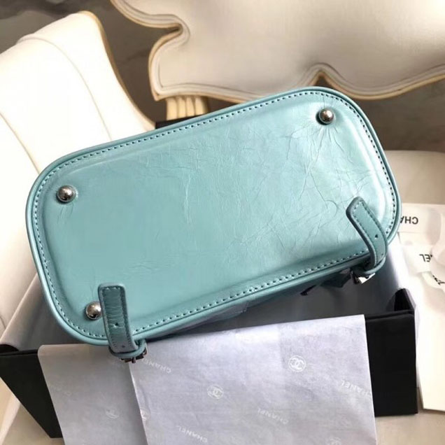 Chanel Crumpled Calfskin/PVC Aquarium Backpack Bag A57826 Light Green 2018