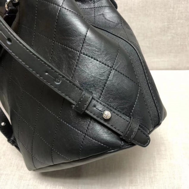 Chanel Grained Crumpled Calfskin Backpack Bag A57083 Black 2018