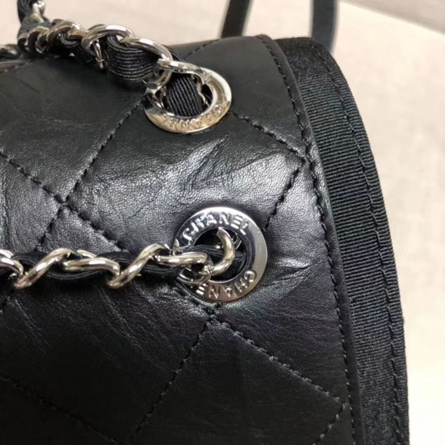 Chanel Grained Crumpled Calfskin Backpack Bag A57083 Black 2018