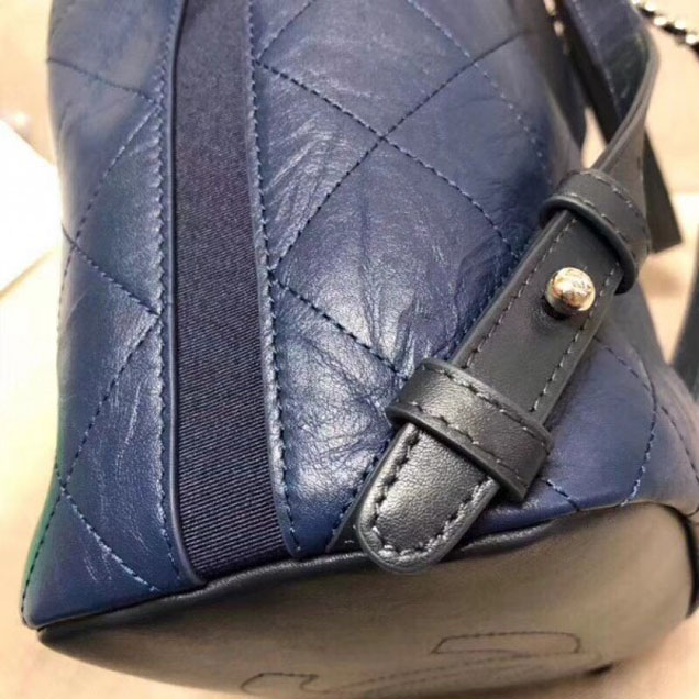 Chanel Grained Crumpled Calfskin Backpack Bag A57083 Royal Blue 2018