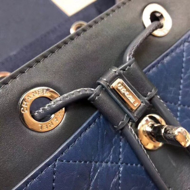 Chanel Grained Crumpled Calfskin Backpack Bag A57083 Royal Blue 2018