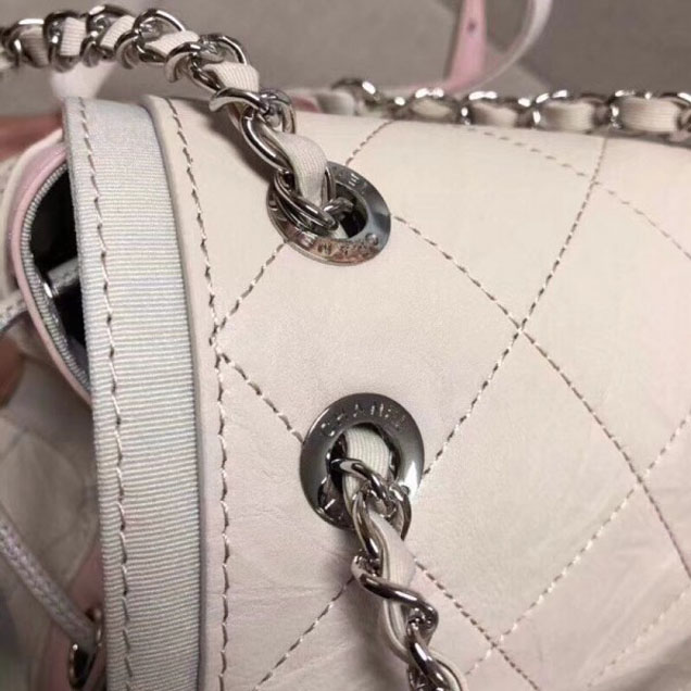 Chanel Grained Crumpled Calfskin Backpack Bag A57083 Ivory 2018