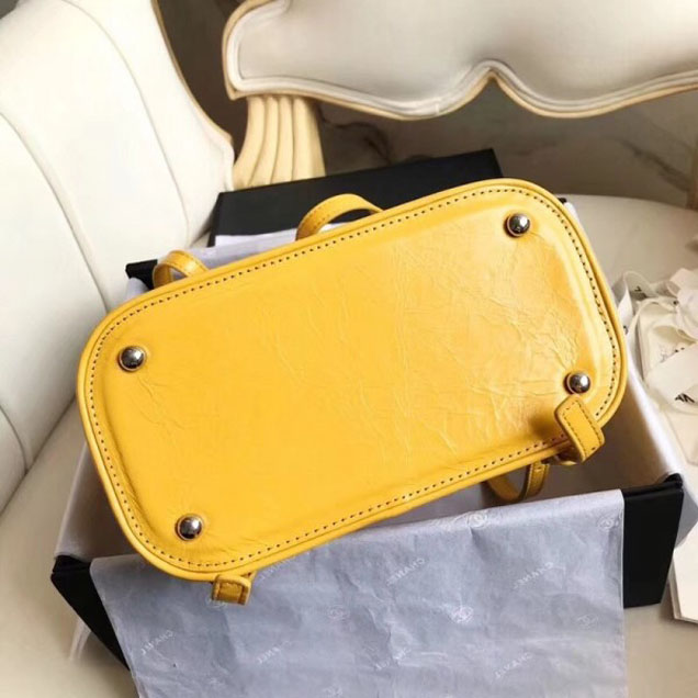 Chanel Crumpled Calfskin/PVC Aquarium Backpack Bag A57826 Yellow 2018