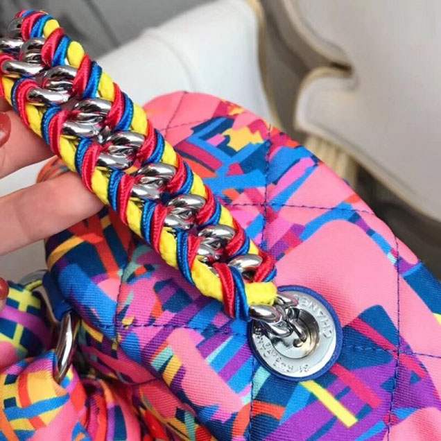 Chanel Printed Fabric Foulard Backpack Bag A57104 2018