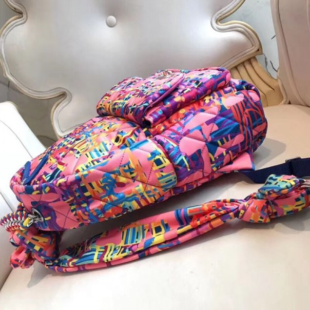 Chanel Printed Fabric Foulard Backpack Bag A57104 2018