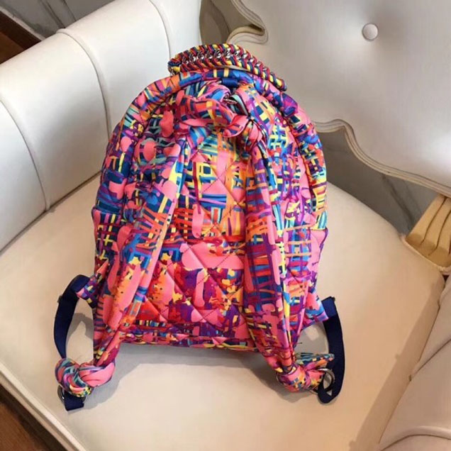 Chanel Printed Fabric Foulard Backpack Bag A57104 2018