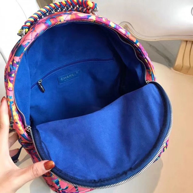 Chanel Printed Fabric Foulard Backpack Bag A57104 2018