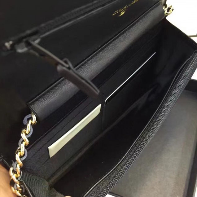 Chanel Boy Wallet On Chain WOC Bag In Patent Leather Black/Gold
