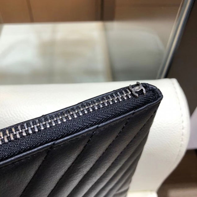 Chanel Fringe Calfskin Pouch Clutch Bag A84469 Black 2018