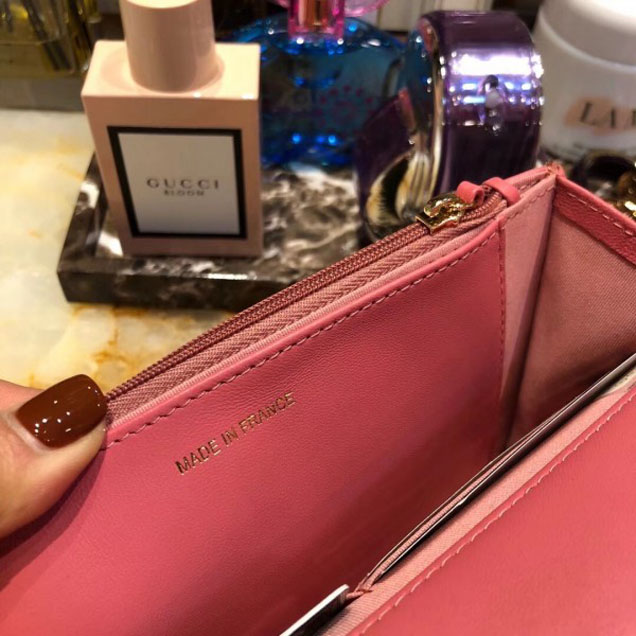 Chanel Lambskin Chevron Trendy CC Wallet On Chain WOC Bag A84456 Peach 2018
