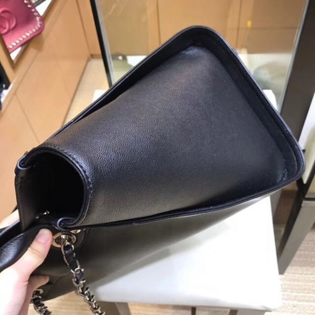 Chanel Studded Grained Calfskin Deauville Medium Shopping Bag A57067 Black 2018