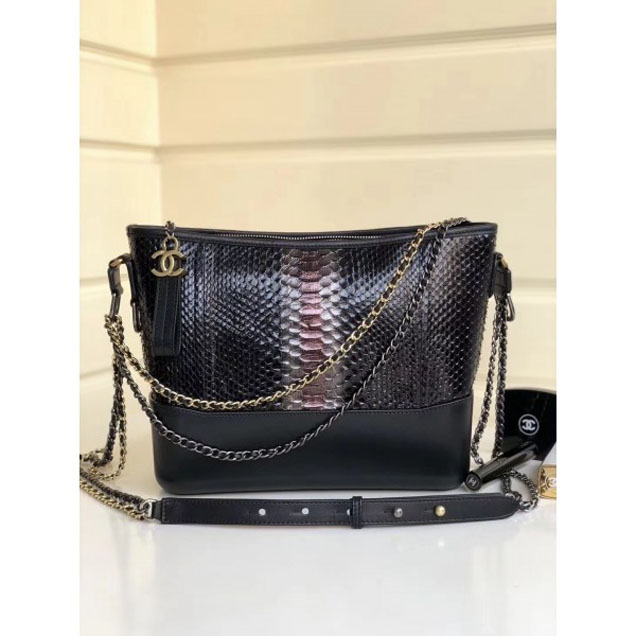 Chanel Python Gabrielle Medium Hobo Bag A93824 01 2018