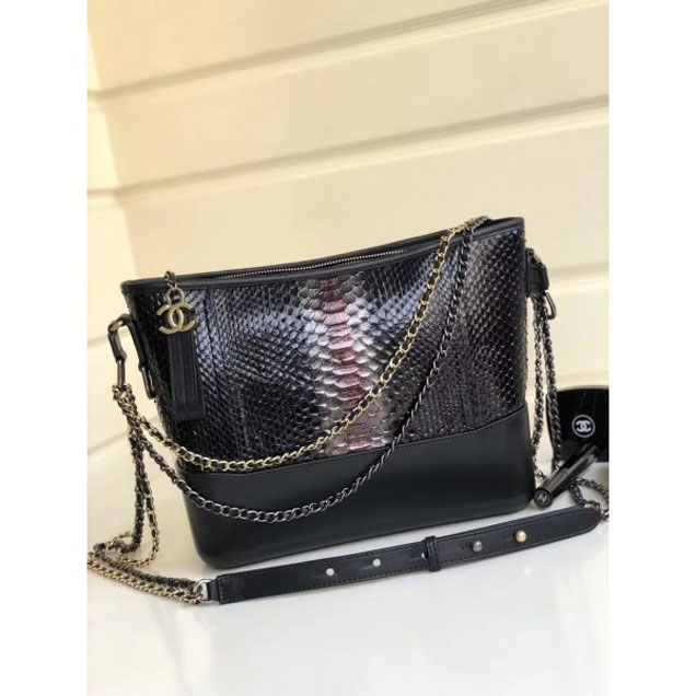 Chanel Python Gabrielle Medium Hobo Bag A93824 01 2018