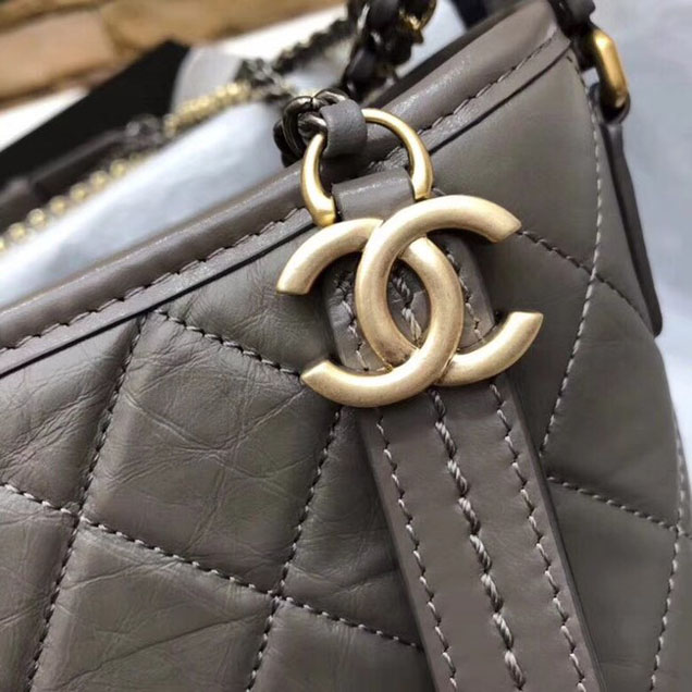 Chanel Gabrielle Original Calf leather Shoulder Bag 93841 grey