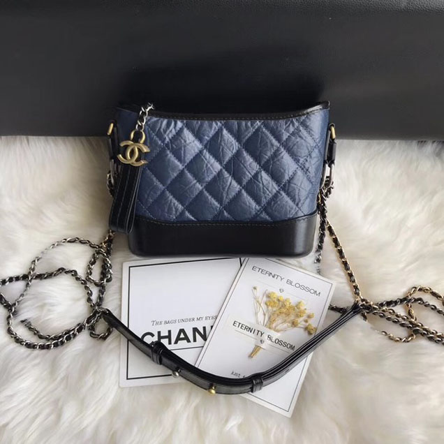 CHANEL GABRIELLE Original Small Hobo Bag A91810 black&blue