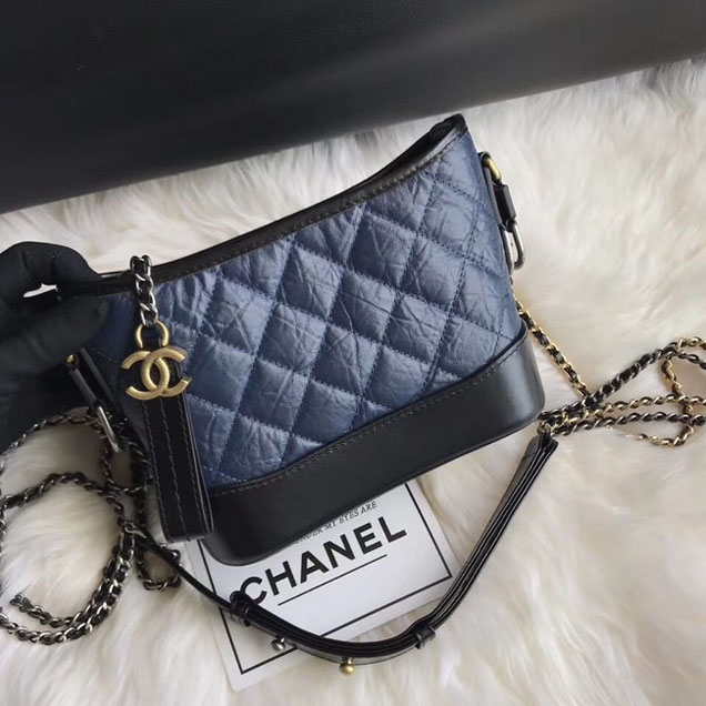 CHANEL GABRIELLE Original Small Hobo Bag A91810 black&blue
