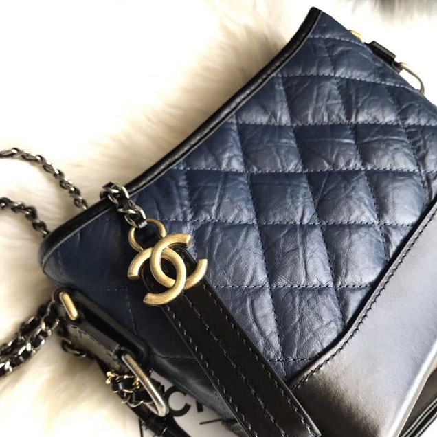 CHANEL GABRIELLE Original Small Hobo Bag A91810 black&blue