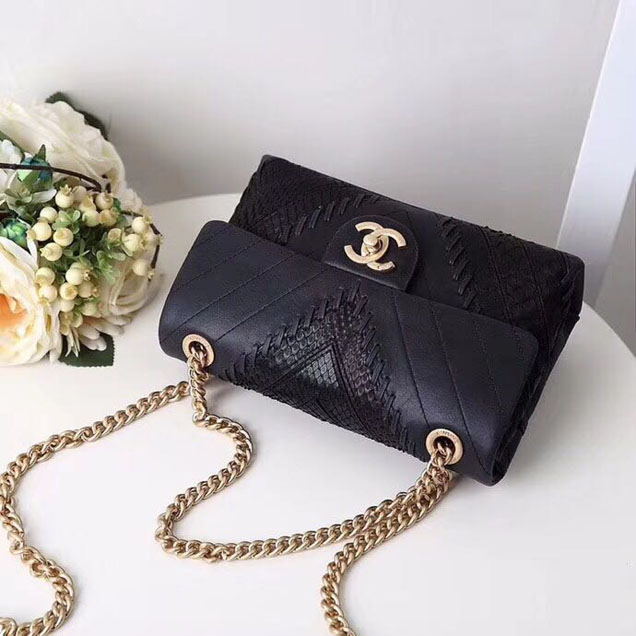 Chanel Flap Original Sheepskin leathershoulder bag 55598 black