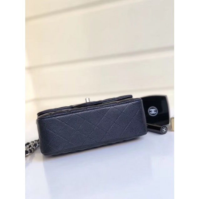 Chanel Pearl Caviar Leather Classic Flap Small Bag Black 2018
