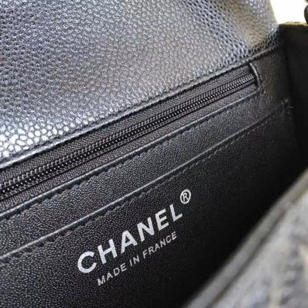 Chanel Pearl Caviar Leather Classic Flap Small Bag Black 2018