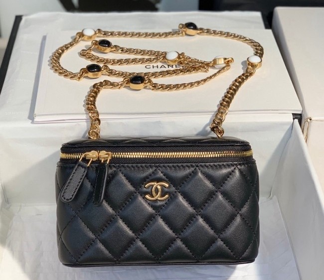 Chanel Lambskin Vanity with Resin Chain AP2937 Black 2022