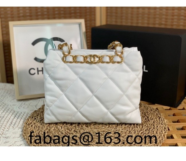 Chanel Lambskin Small Shopping Bag AS3502 White 2022