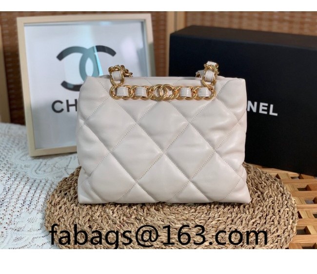 Chanel Lambskin Small Shopping Bag AS3502 Light Beige 2022