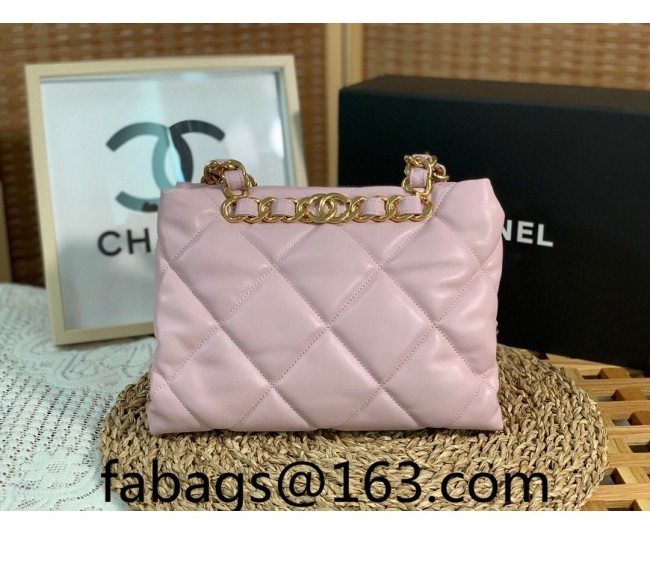 Chanel Lambskin Small Shopping Bag AS3502 Light Pink 2022