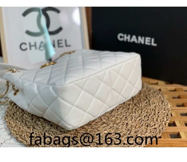 Chanel Lambskin Small Shopping Bag AS3477 White 2022