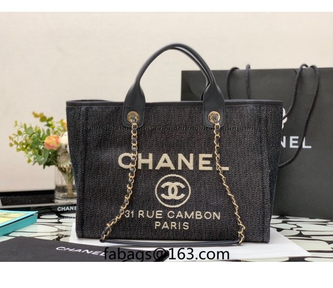 Chanel Denim Small Shopping Bag A93786 Dark Blue 2022