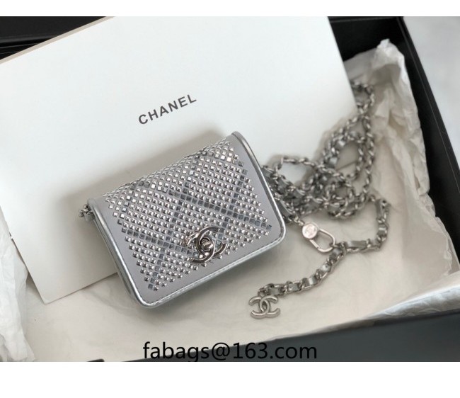 Chanel Metallic Lambskin Belt Bag AP2855 Silver 2022