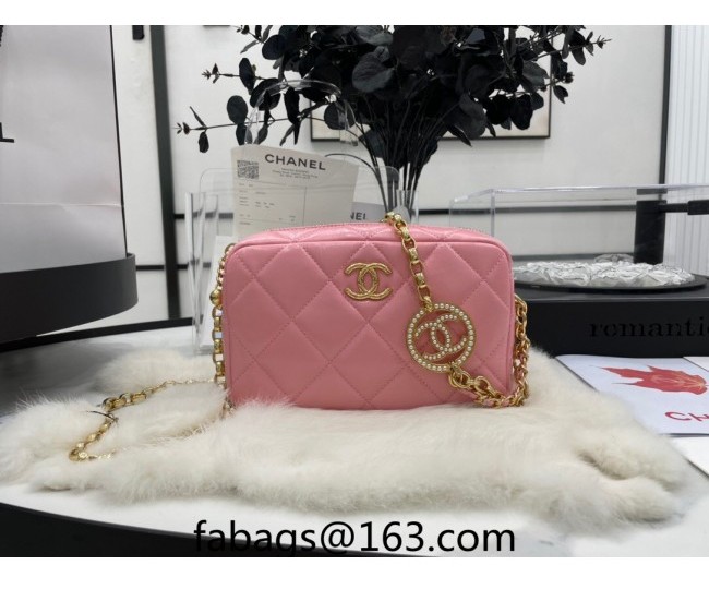 Chanel Lambskin Mini Camera Case AS3383 Pink 2022