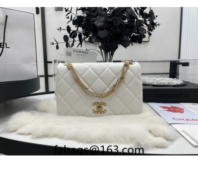 Chanel Lambskin Flap Bag AS3387 White 2022