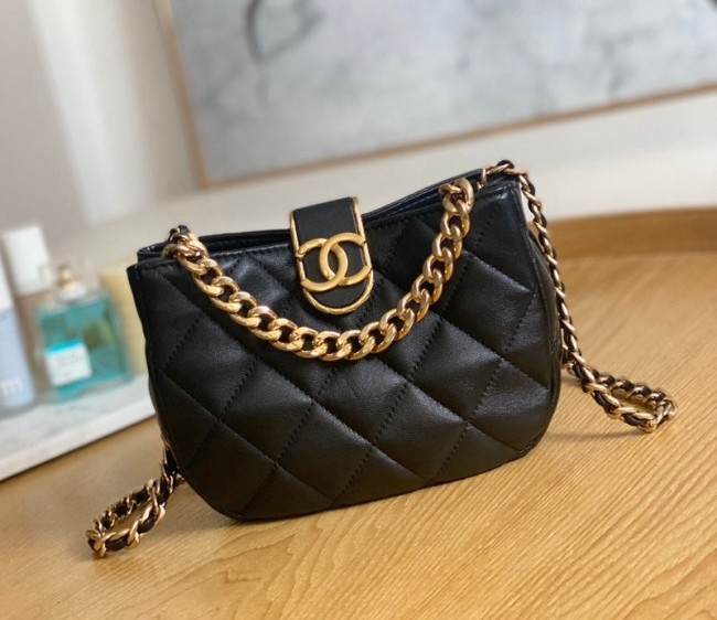 Chanel Lambskin Small Hobo bag AS3475 Black 2022