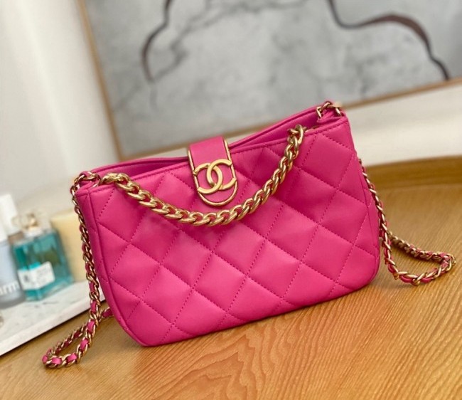 Chanel Lambskin Hobo bag AS3476 Dark Pink 2022