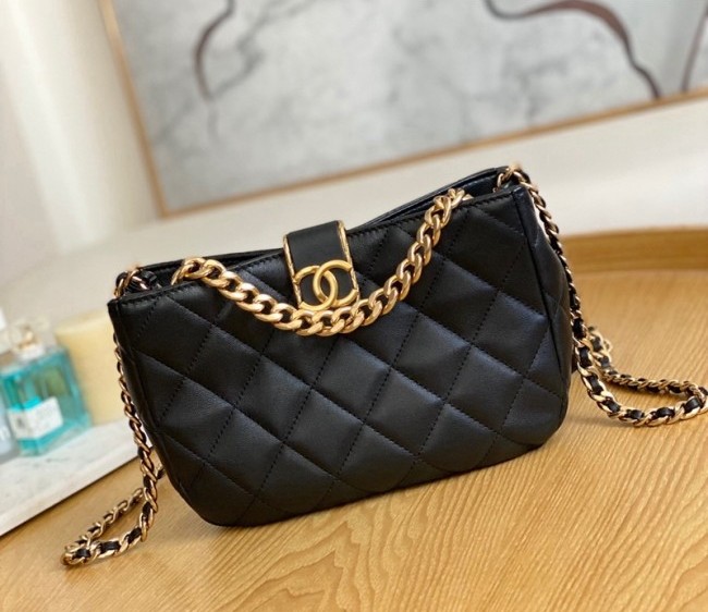 Chanel Lambskin Hobo bag AS3476 Black 2022